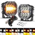 XP-ULTRA SERIES 3 INCH 96W 9600LM LED PODS 6 MODES WHITE AMBER FLASHING LED DRIVING LIGHTS