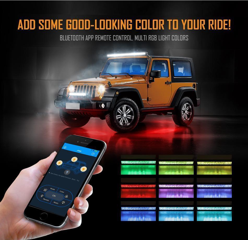 22 INCH V-SERIES RGB COLOR CHANGING STRAIGHT/CURVED OFF ROAD LED LIGHT BAR
