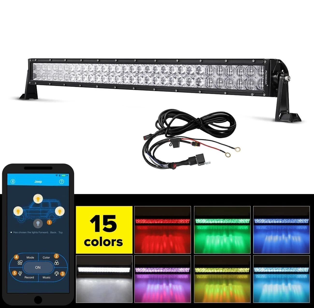 32 INCH V-SERIES CURVED RGB COLOR CHANGING OFF ROAD LED LIGHT BAR