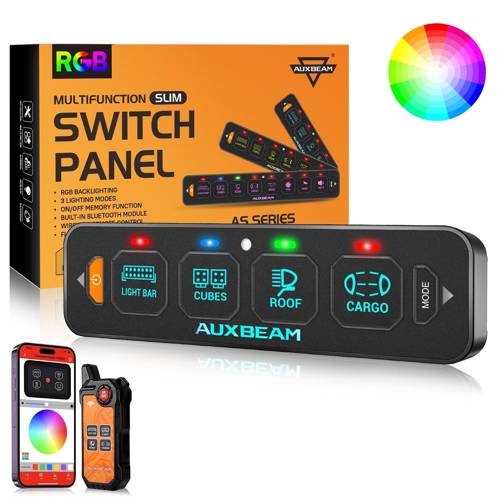 AUXBEAM AS Series 4/6 Gang RGB Slim Switch Panel with APP&Remote Control