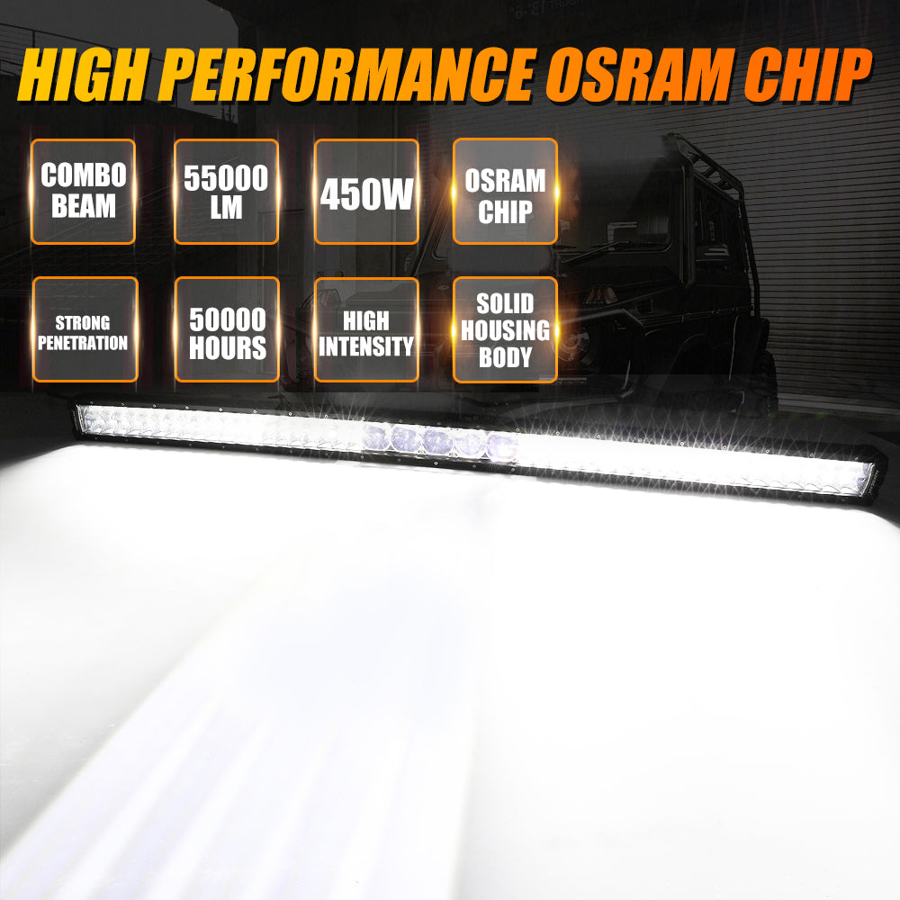 NEW 52 INCH 5D-PRO SERIES 55000LM SPOT BEAM OFF ROAD LED LIGHT BAR