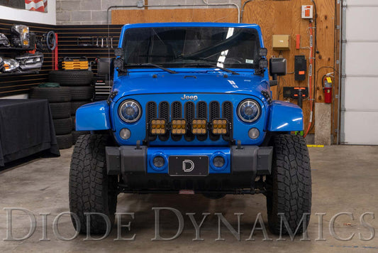 Diode Dynamics JEEP JK SS5 4-POD CROSSLINK GRILLE LIGHTBAR KIT PRO YELLOW COMBO