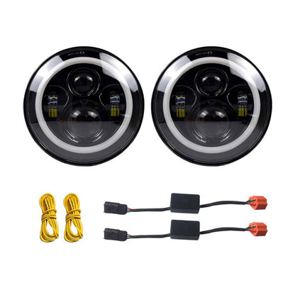 LED Halo Headlights w/ DRL & Amber Turn Signals for 97-18 Jeep Wrangler TJ/ JK