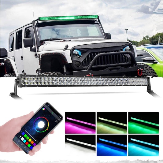 NEW 42 INCH V-PRO SERIES STRAIGHT RGBW COLOR CHANGING OFF ROAD LED LIGHT BAR