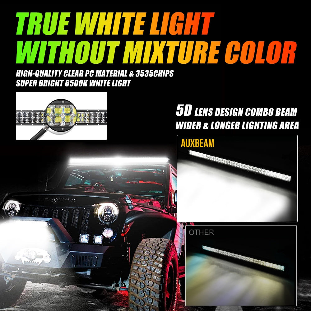 NEW 42 INCH V-PRO SERIES STRAIGHT RGBW COLOR CHANGING OFF ROAD LED LIGHT BAR
