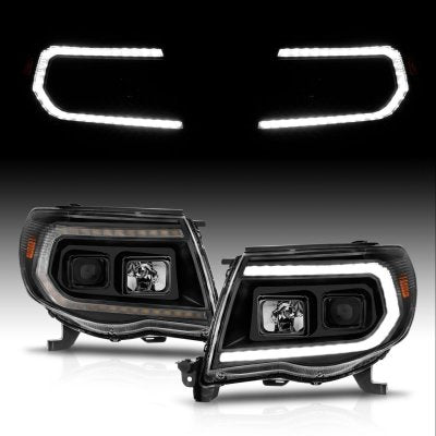 Raxiom Axial Series Switchback Projector Headlights; Black Housing; Clear Lens (05-11 Tacoma)