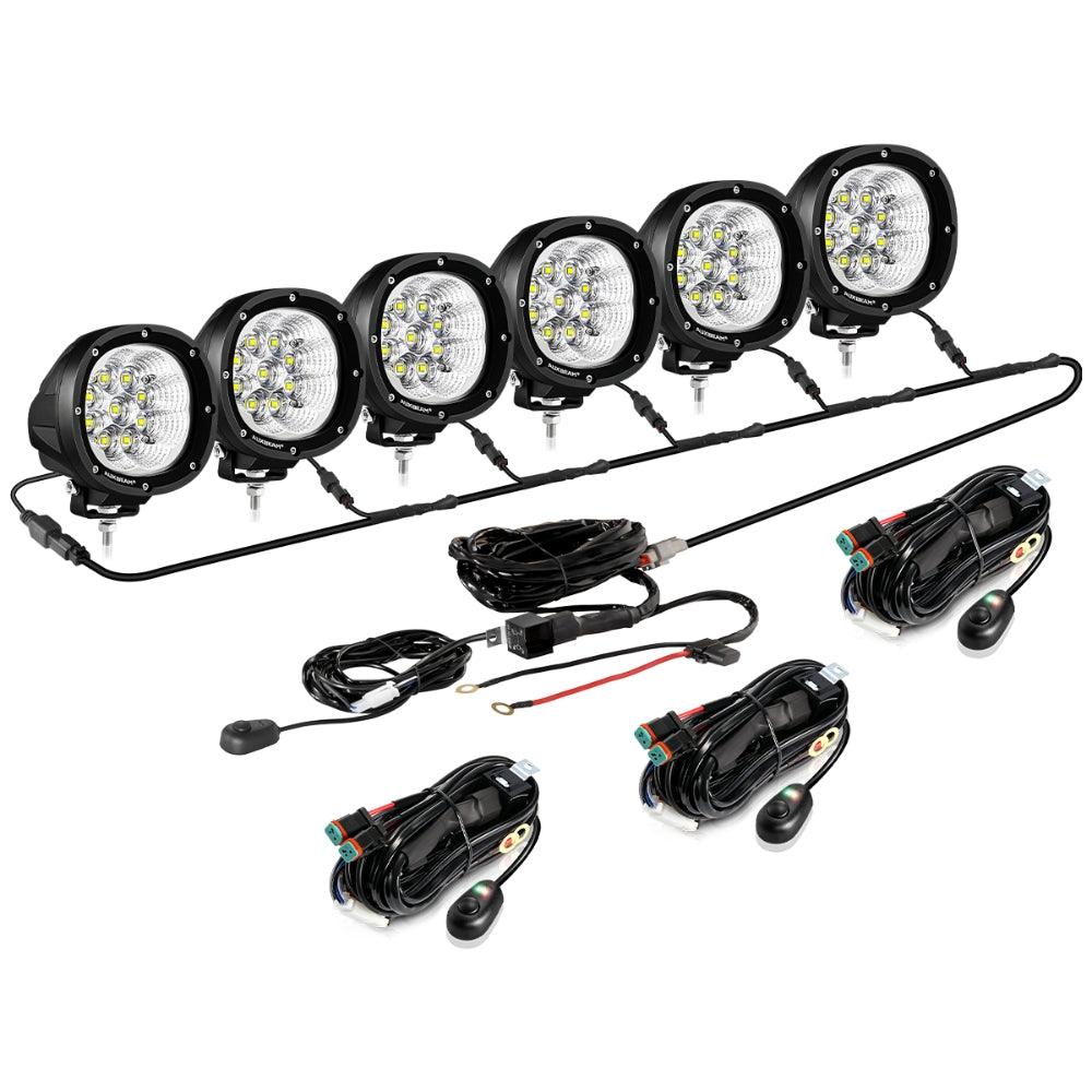 Auxbeam Set of 6 4inch FLOOD WHITE LIGHTS