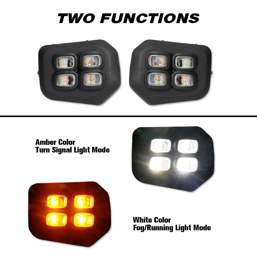 4-EYES DRL LED FOG LIGHTS W/AMBER TURN SIGNAL FOR 2016-2022 TOYOTA TACOMA