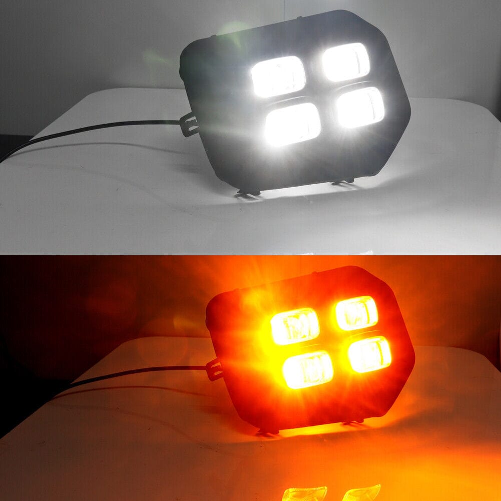 4-EYES DRL LED FOG LIGHTS W/AMBER TURN SIGNAL FOR 2016-2022 TOYOTA TACOMA