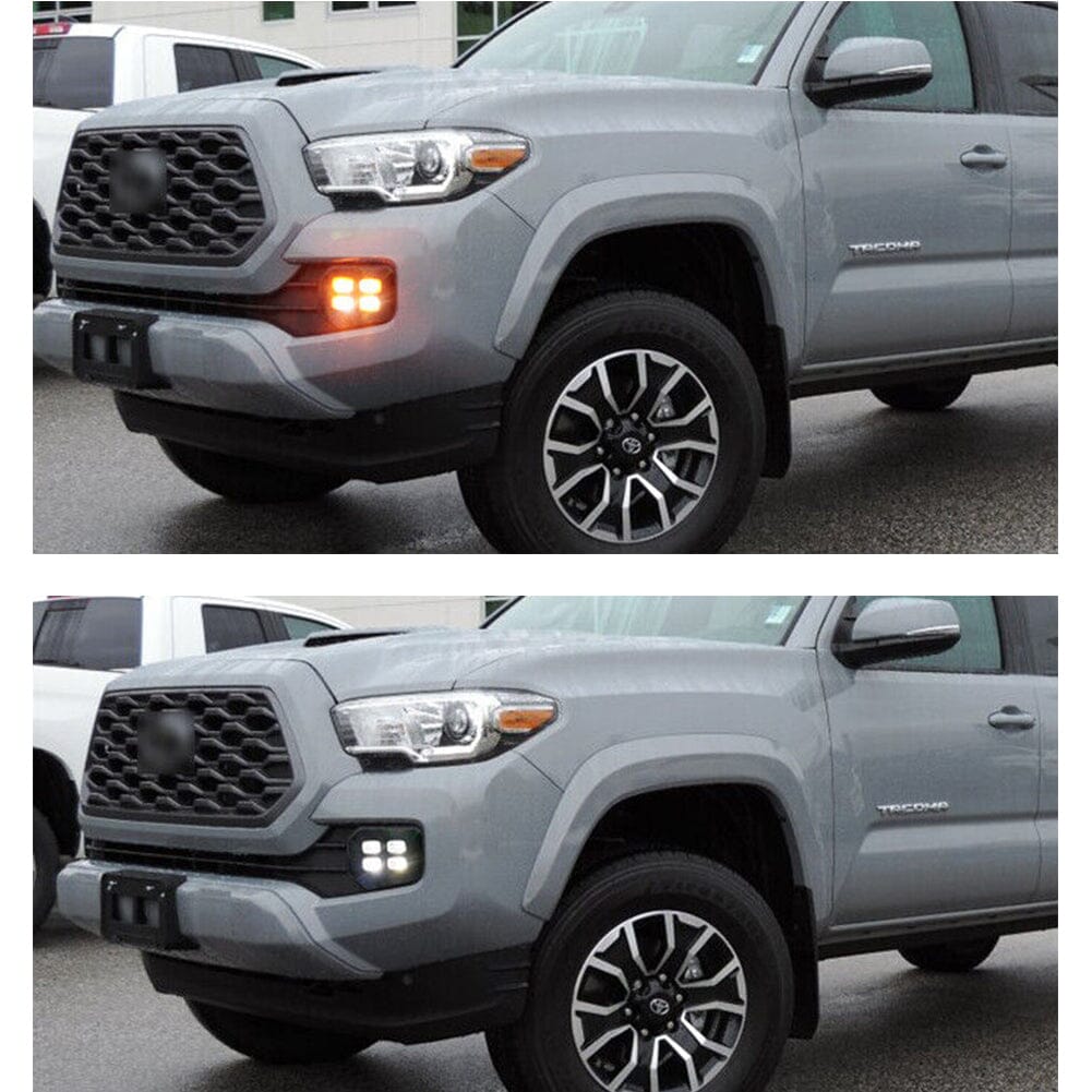 4-EYES DRL LED FOG LIGHTS W/AMBER TURN SIGNAL FOR 2016-2022 TOYOTA TACOMA