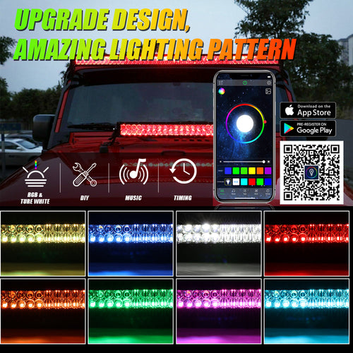 52 INCH V-PRO SERIES STRAIGHT RGBW COLOR CHANGING OFF ROAD LED LIGHT BAR