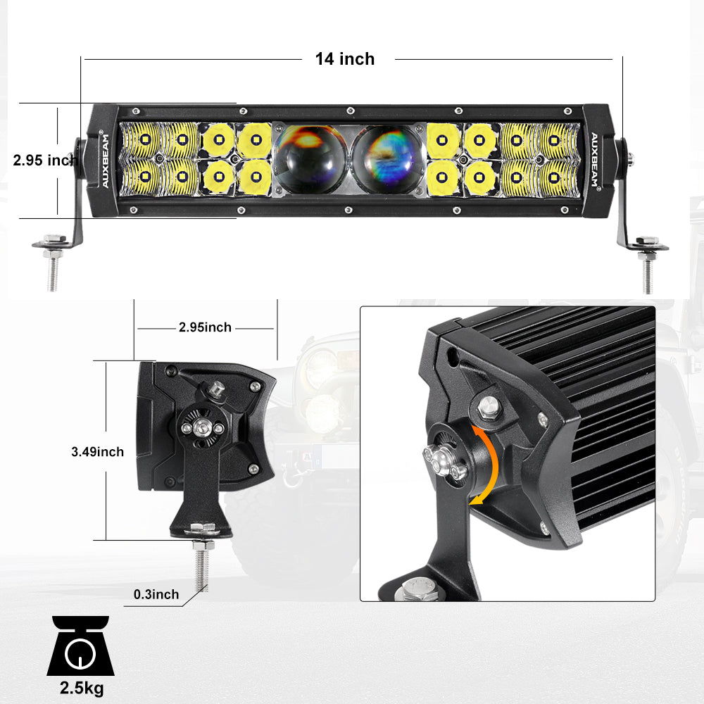 12 INCH 5D-PRO SERIES 12000LM SPOT BEAM OFF ROAD LED LIGHT BAR