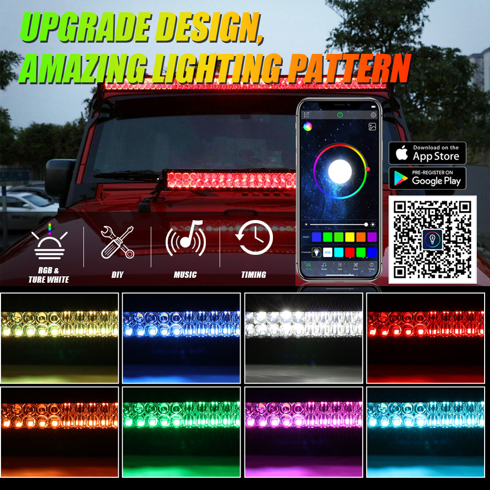 NEW 32 INCH V-PRO SERIES STRAIGHT RGBW COLOR CHANGING OFF ROAD LED LIGHT BAR