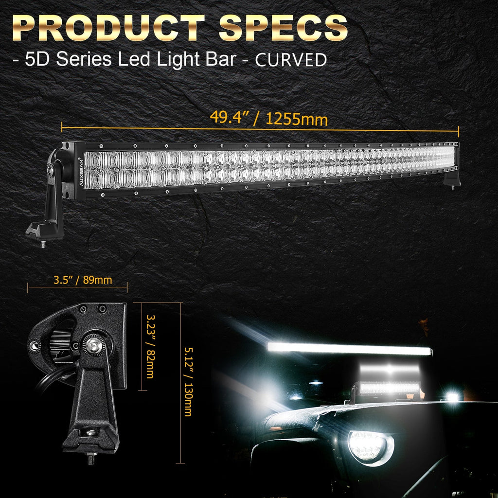 50 INCH STRAIGHT/CURVED COMBO BEAM DOUBLE ROW LED LIGHT BAR