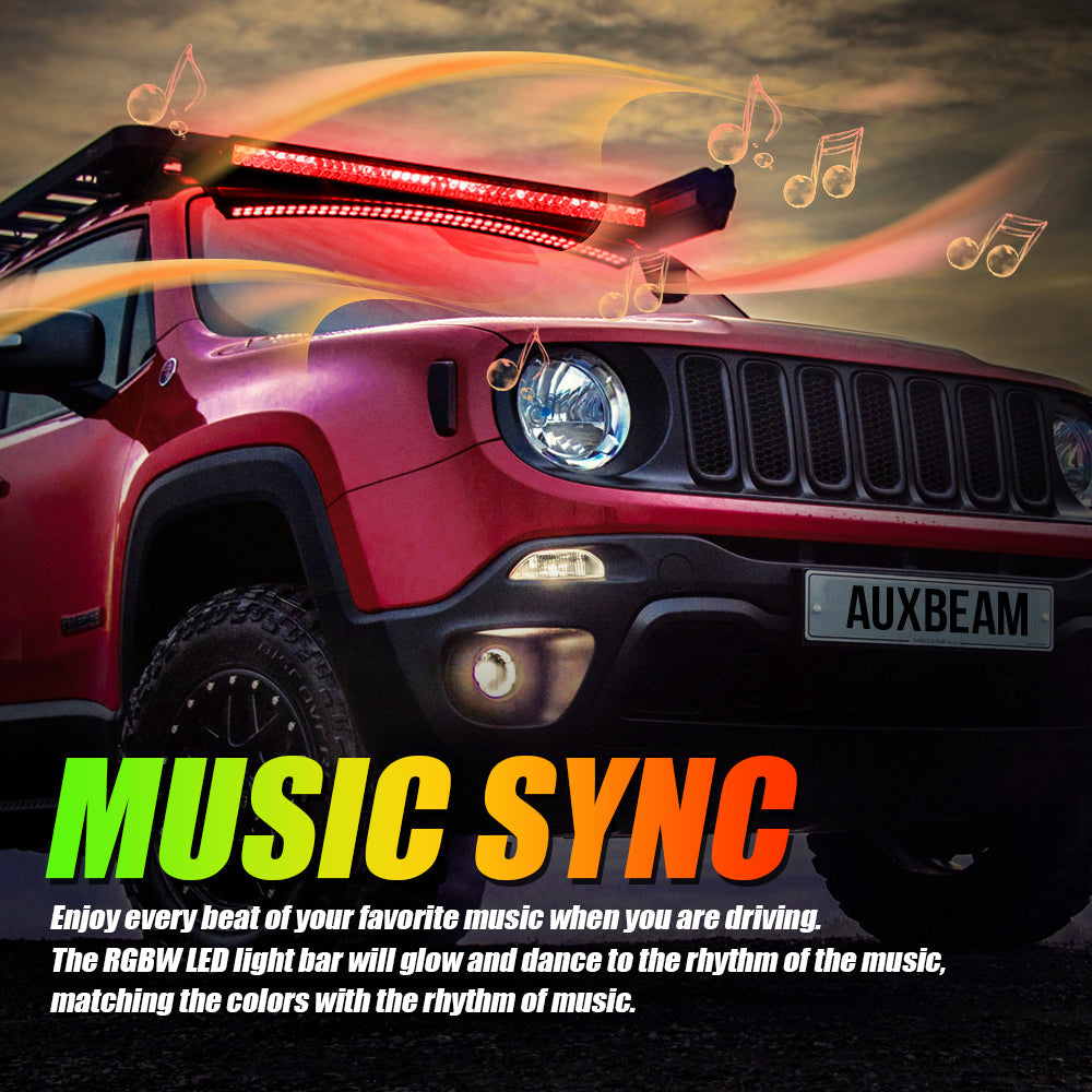 NEW 52 INCH V-PRO SERIES CURVED RGBW COLOR CHANGING OFF ROAD LED LIGHT BAR