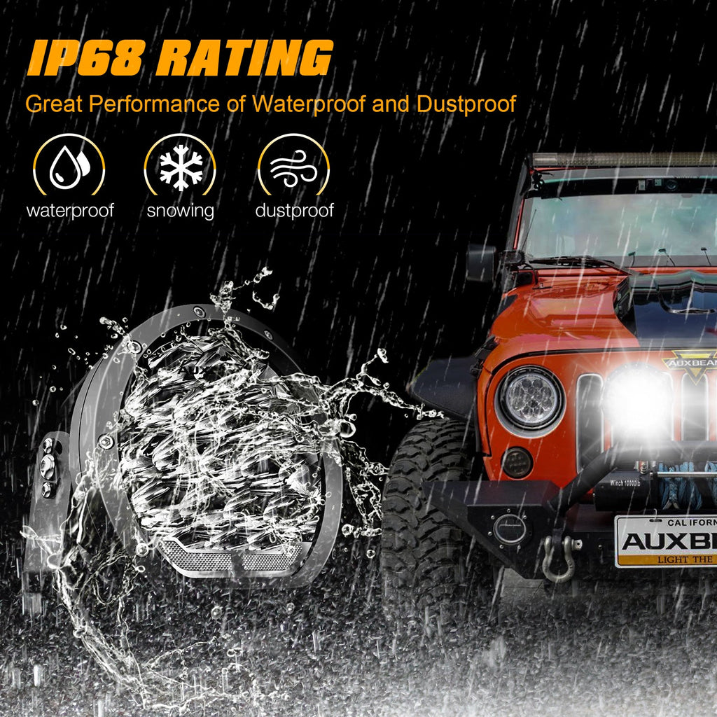 (2PCS/SET) 7 INCH 178W ROUND OFF ROAD LIGHT SPOT BEAM LED DRIVING LIGHTS