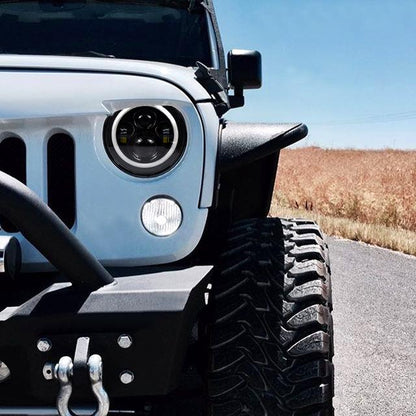LED Halo Headlights w/ DRL & Amber Turn Signals for 97-18 Jeep Wrangler TJ/ JK