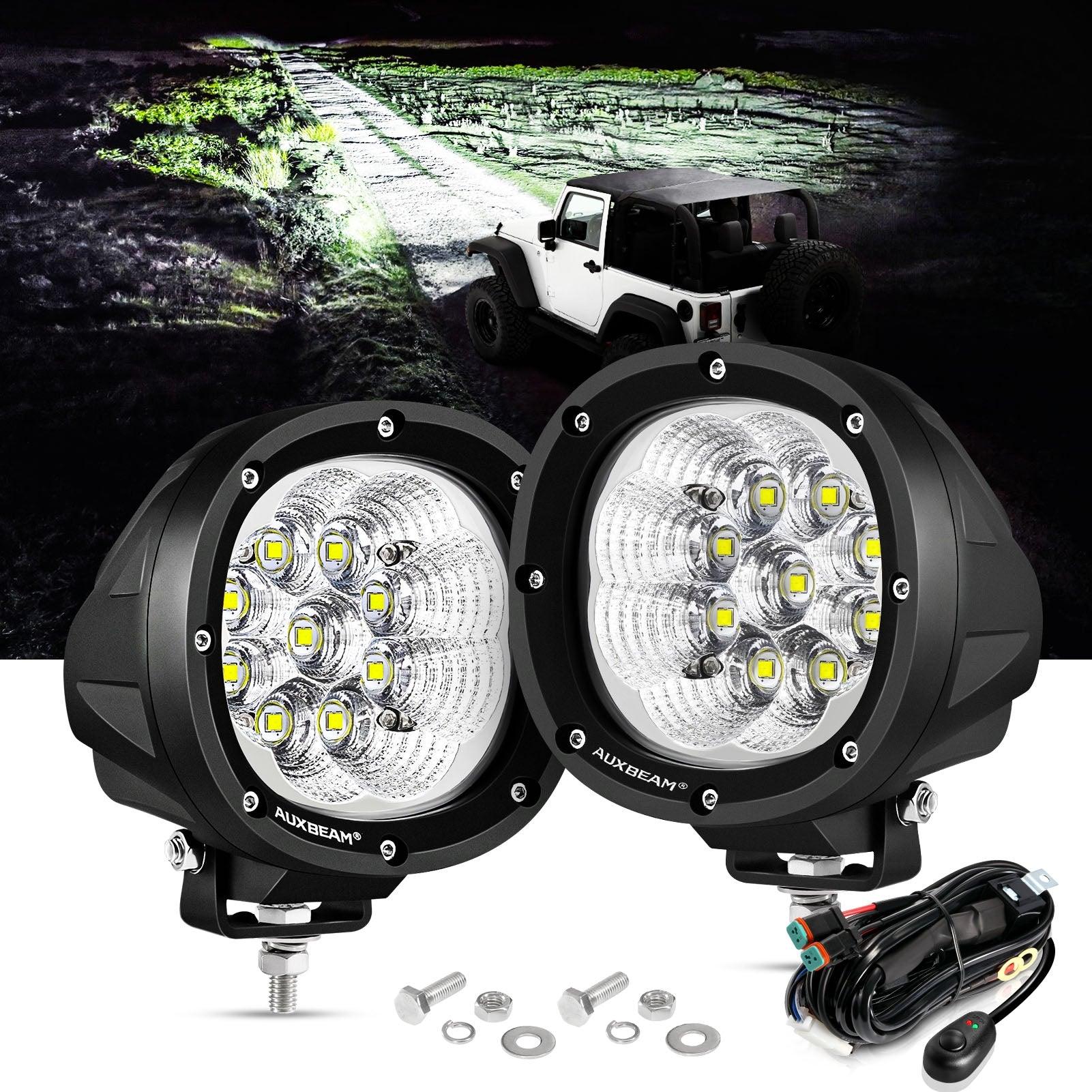 Auxbeam Set of 6 4inch FLOOD WHITE LIGHTS