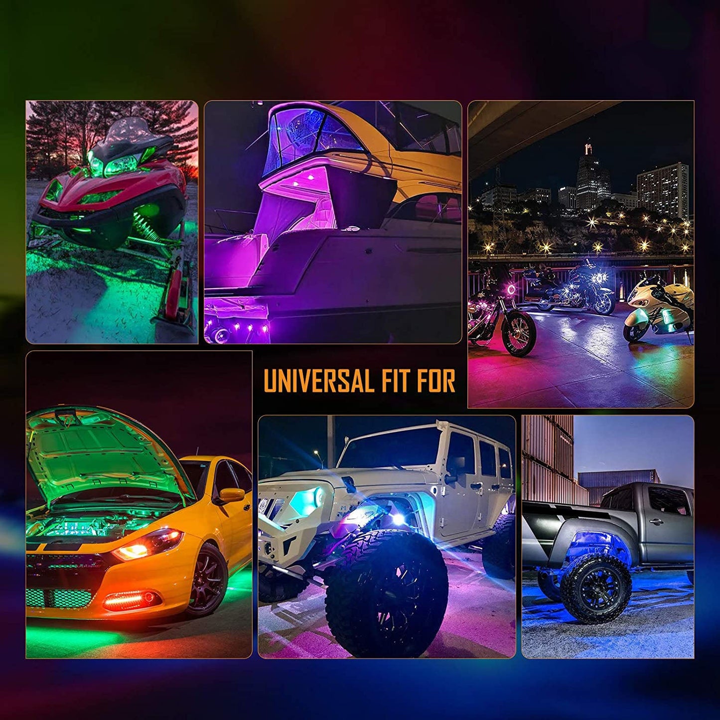 (8PCS SET) UPGRADED RGB LED ROCK LIGHT MULTICOLOR SET WITH BLUETOOTH CONTROLLER