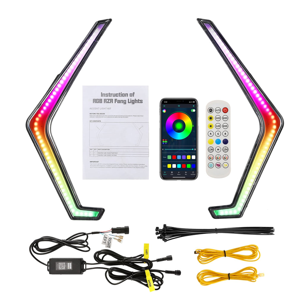 (2PCS/SET) RGB LED TURN SIGNAL LIGHT CHASING COLOR WITH BLUETOOTH APP & REMOTE CONTROL FOR 2019 2020 2021 2022 POLARIS RZR XP 1000 TURBO #2884053