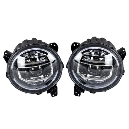 9 INCH LED HALO HEADLIGHTS & DEMON GRILLE W/LED OFF-ROAD LIGHTS COMBO FOR 18-23 JEEP WRANGLER JL & GLADIATOR JT