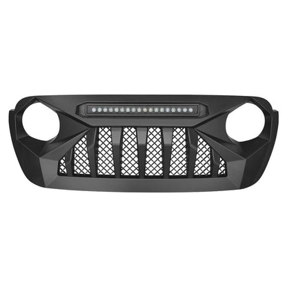 9 INCH LED HALO HEADLIGHTS & DEMON GRILLE W/LED OFF-ROAD LIGHTS COMBO FOR 18-23 JEEP WRANGLER JL & GLADIATOR JT
