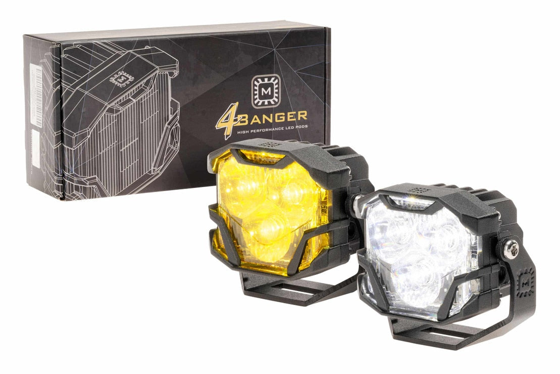 Morimoto 4Banger 2.0 HXB LED Pods (Spot / White or Yellow/ Set)