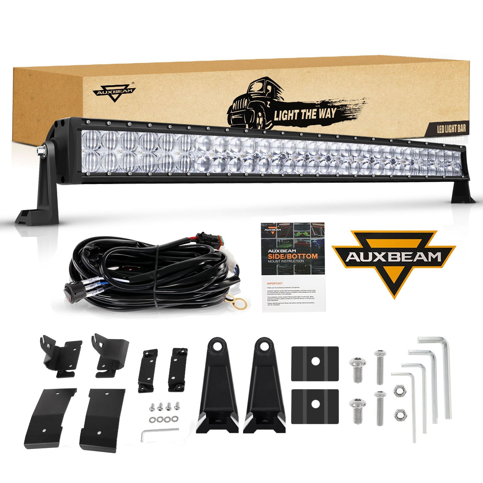 42 INCH 5D SERIES CURVED LED LIGHT BAR & CAR ROOF WINDSHIELD LED LIGHT BAR MOUNTING BRACKET FOR FORD BRONCO 2/4 DOOR 2021 2022