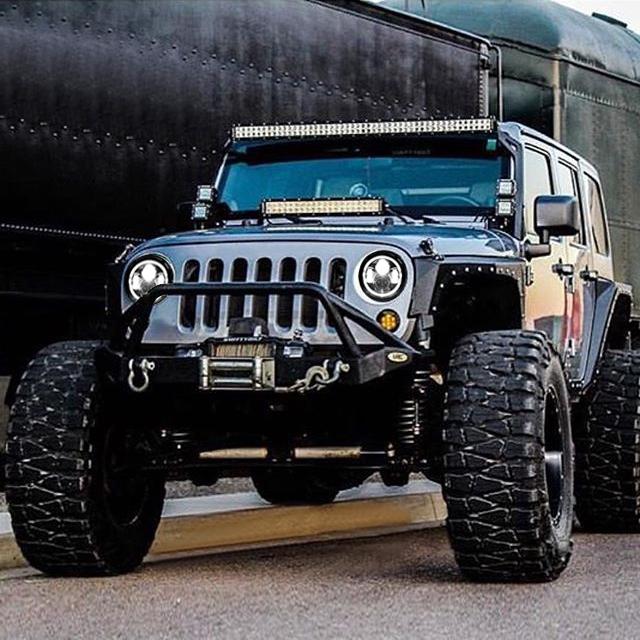 LED Halo Headlights w/ DRL & Amber Turn Signals for 97-18 Jeep Wrangler TJ/ JK