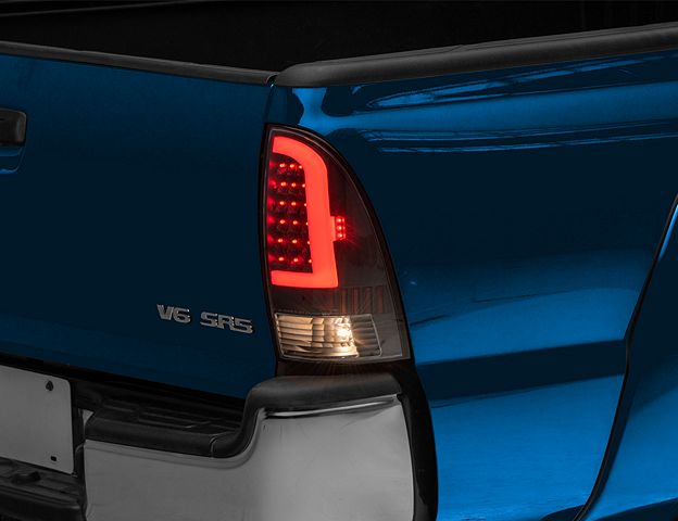 Light Bar LED Tail Lights; Black Housing; Clear Lens (05-15 Tacoma w/ Factory Halogen Tail Lights)