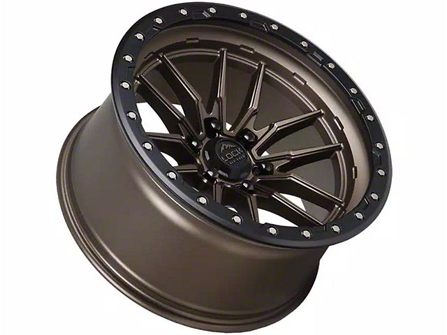 Lock Off-Road Krawler Matte Bronze with Matte Black Ring 6-Lug Wheel; 17x9; -12mm Offset