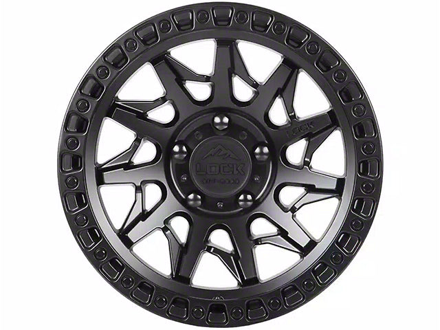 Lock Off-Road Lunatic Matte Black with Matte Black Ring 6-Lug Wheel; 17x9; -12mm Offset