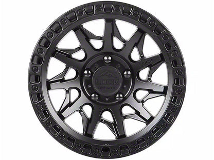 Lock Off-Road Lunatic Matte Black with Matte Black Ring 6-Lug Wheel; 17x9; -12mm Offset