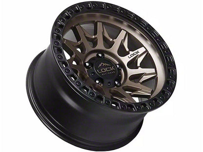 Lock Off-Road Lunatic Matte Bronze with Matte Black Ring 6-Lug Wheel; 17x9; -12mm Offset