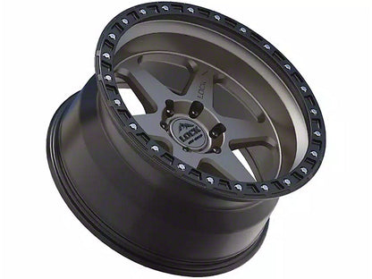 Lock Off-Road Olympus Matte Grey with Matte Black Ring 6-Lug Wheel; 17x9; -12mm Offset