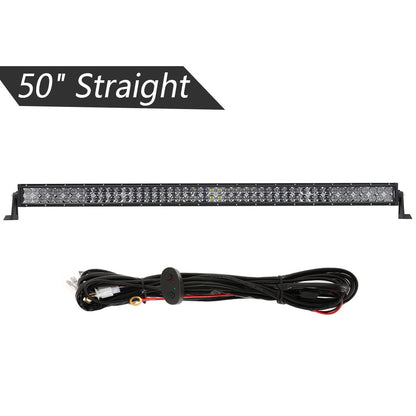 50 INCH 5D SERIES STRAIGHT/CURVED COMBO BEAM DOUBLE ROW LED LIGHT BAR FOR SUV ATV UTV TRUCKS PICKUP BOAT