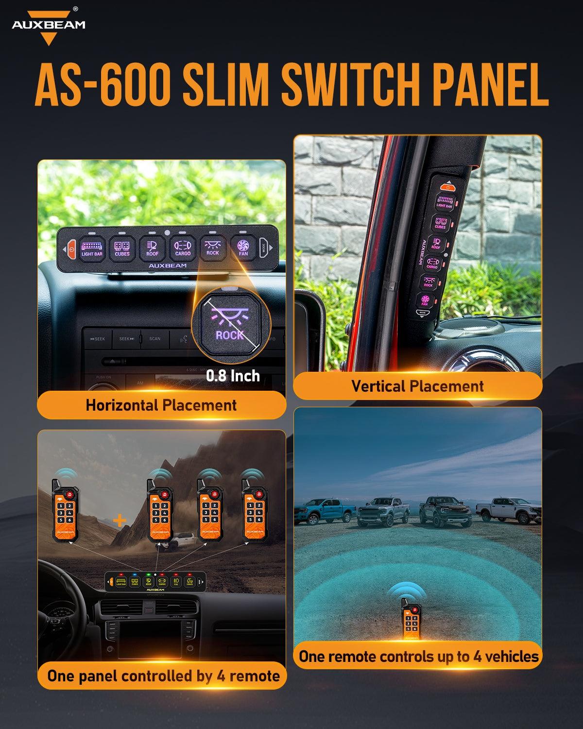 AUXBEAM AS Series 4/6 Gang RGB Slim Switch Panel with APP&Remote Control