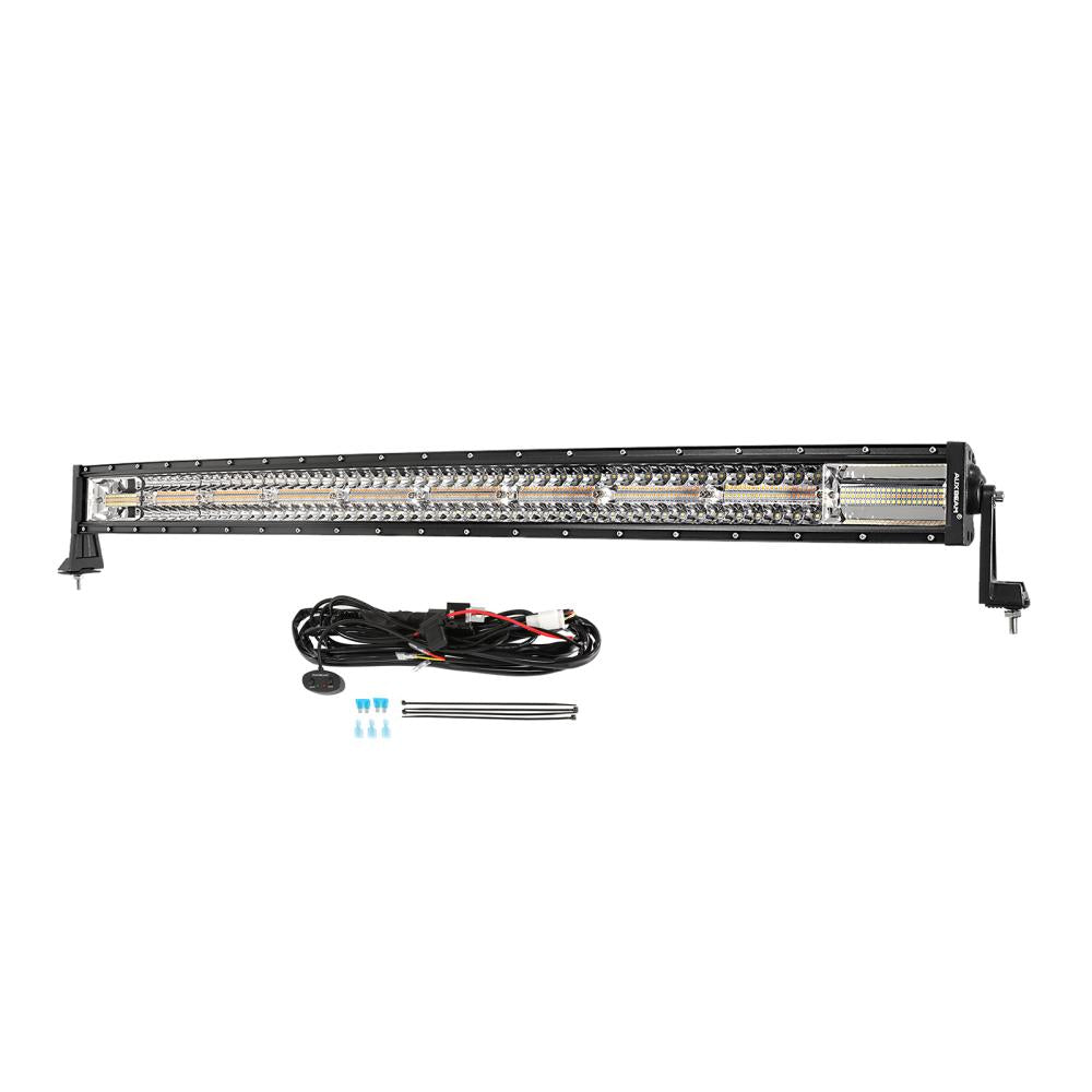 42 INCH 6 MODES WHITE&AMBER CURVED OFF ROAD LED LIGHT BAR