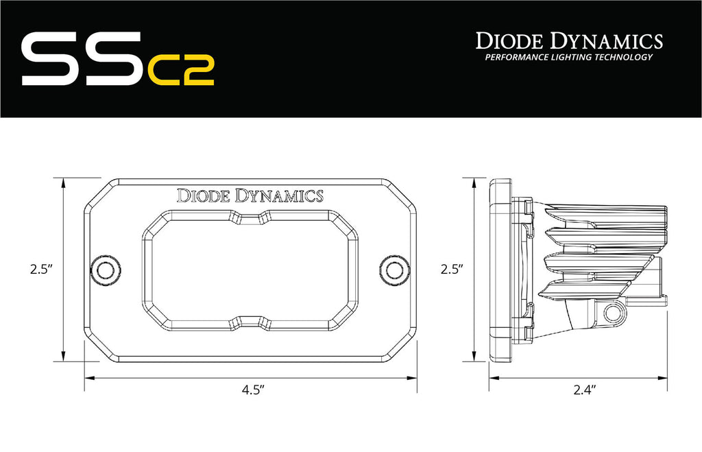 STAGE SERIES 2IN LED POD PRO YELLOW COMBO FLUSH ABL SINGLE DIODE DYNAMICS