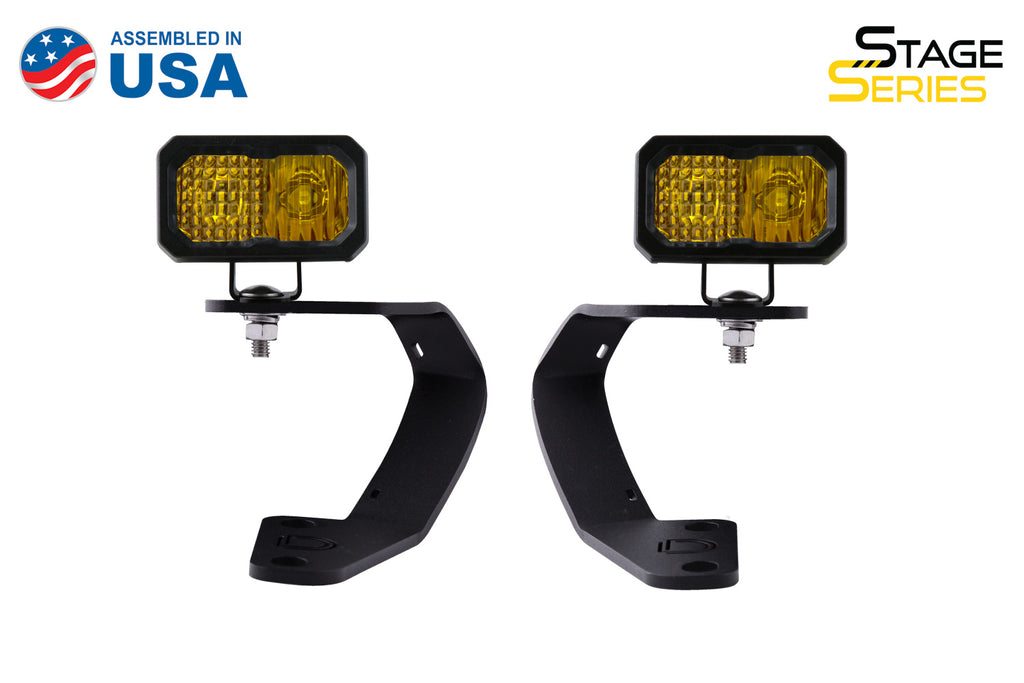 STAGE SERIES 2IN LED DITCH LIGHT KIT FOR 2010-2021 TOYOTA 4RUNNER PRO YELLOW COMBO DIODE DYNAMICS