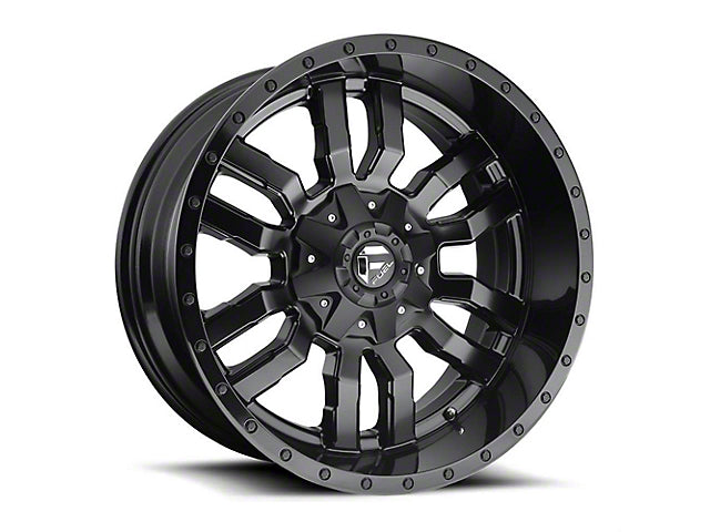 Fuel Wheels Sledge Matte Black Gloss Black Lip 6-Lug Wheel; 17x9; 2mm Offset