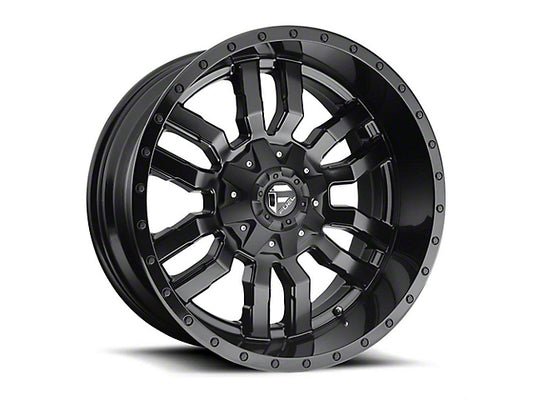 Fuel Wheels Sledge Matte Black Gloss Black Lip 6-Lug Wheel; 17x9; 2mm Offset
