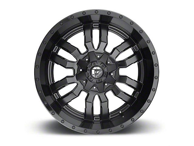 Fuel Wheels Sledge Matte Black Gloss Black Lip 6-Lug Wheel; 17x9; 2mm Offset