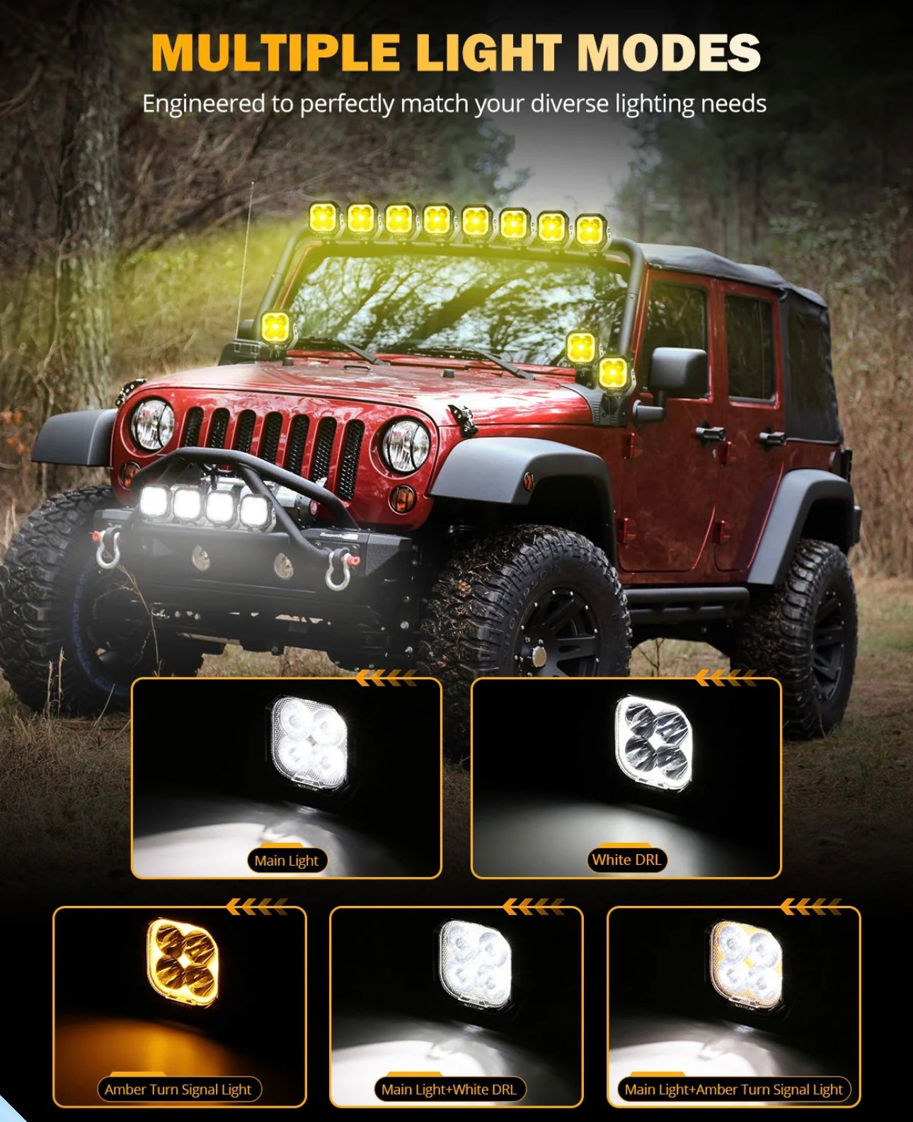 Auxbeam Color Play 3in Off Road Lights