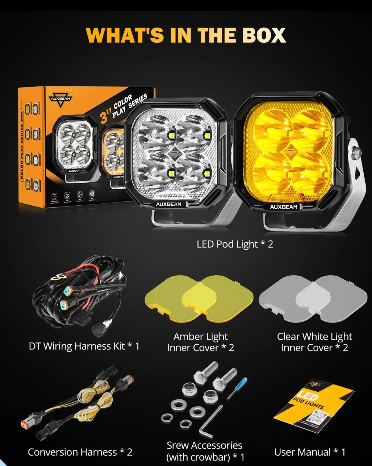 Auxbeam Color Play 3in Off Road Lights