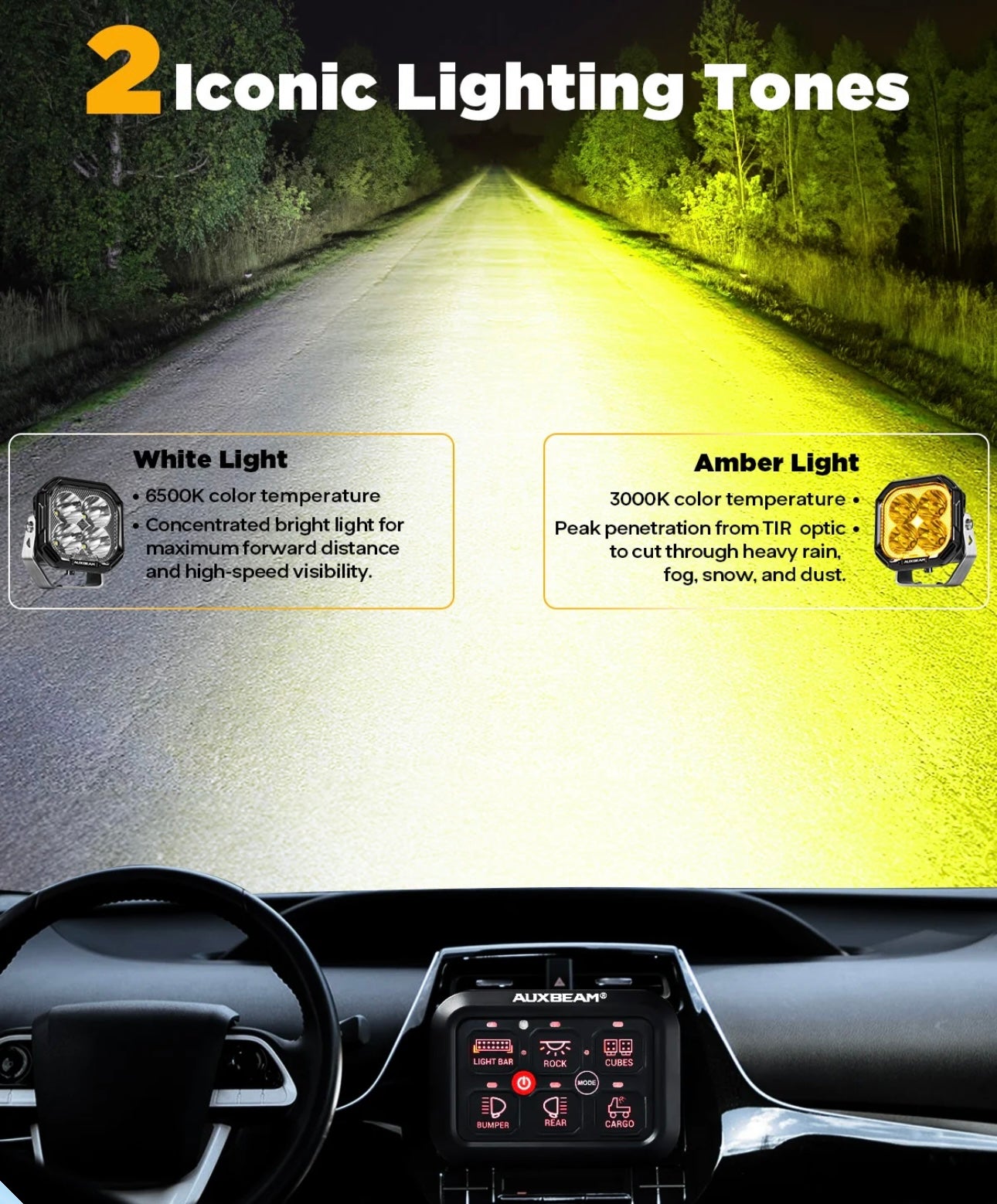 Auxbeam Color Play 3in Off Road Lights
