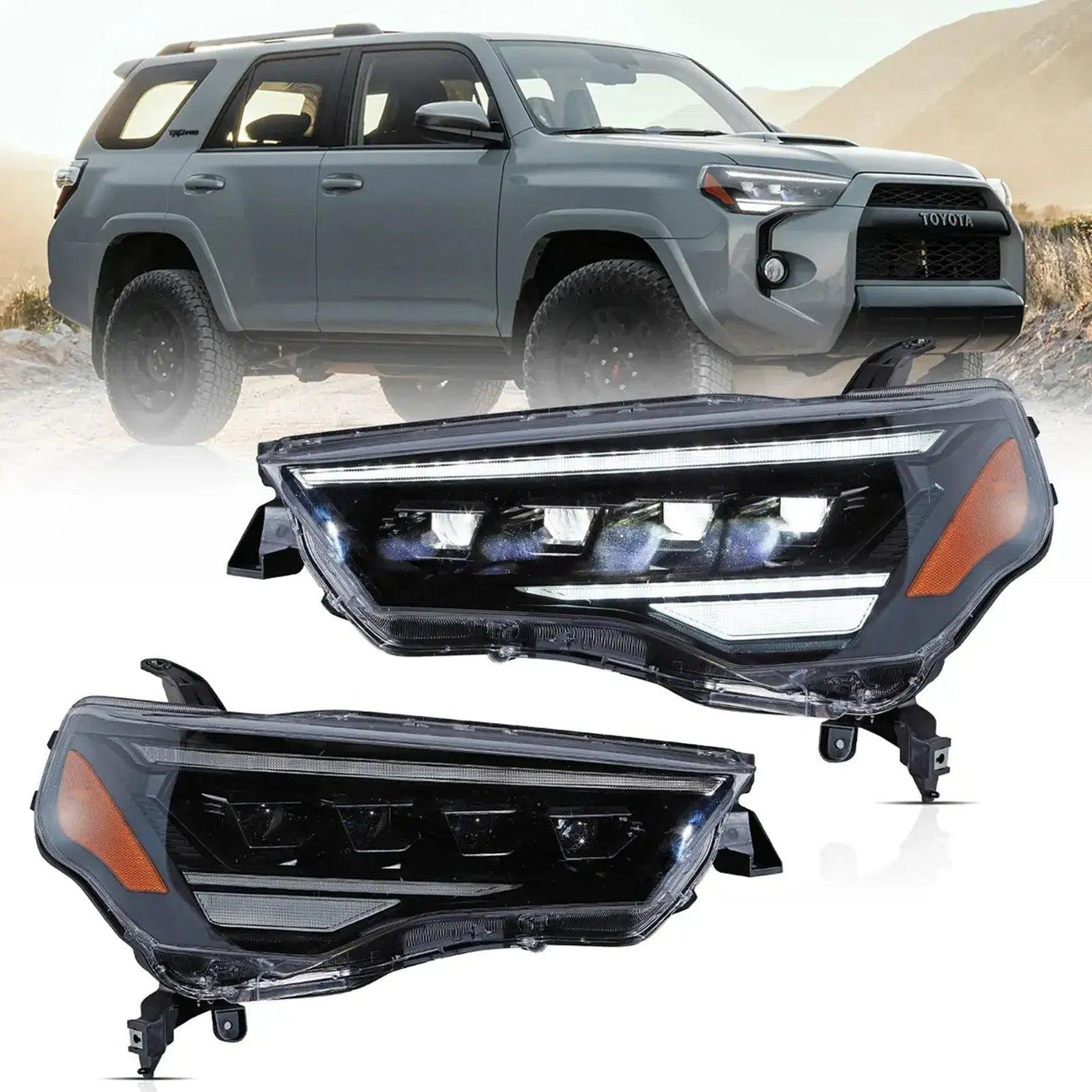 AUXBEAM LED HEADLIGHT ASSEMBLY 4PCS PROJECTOR UPGRADE FOR 2014-2024 TOYOTA 4RUNNER