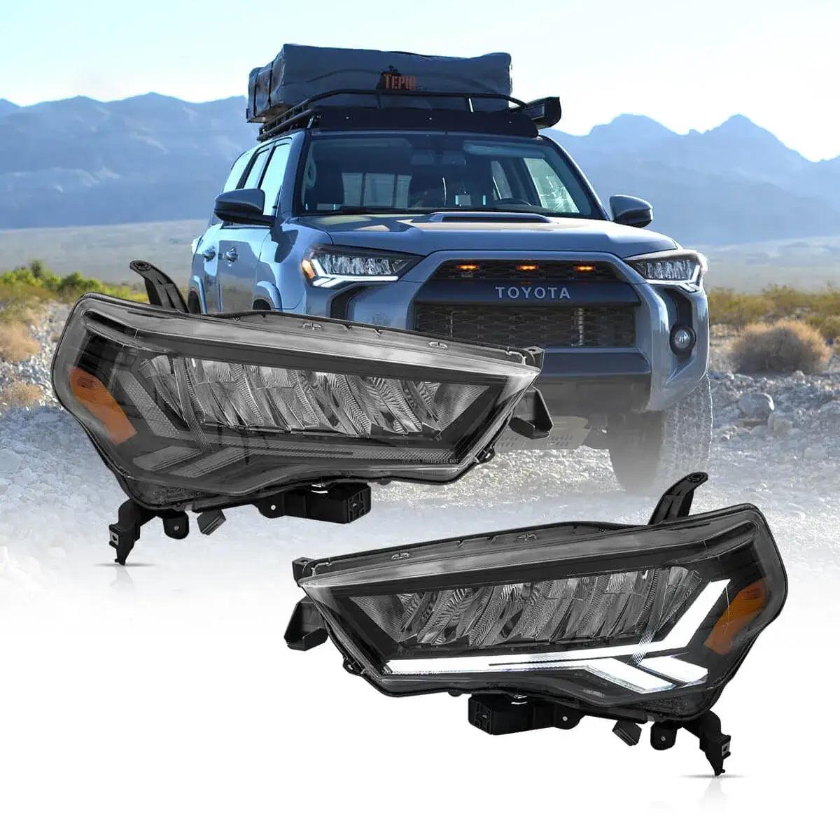 AUXBEAM LED HEADLIGHT ASSEMBLY REFLECTION BOWL CHROME FOR 2014-2022 TOYOTA 4RUNNER 5TH GEN (N280）