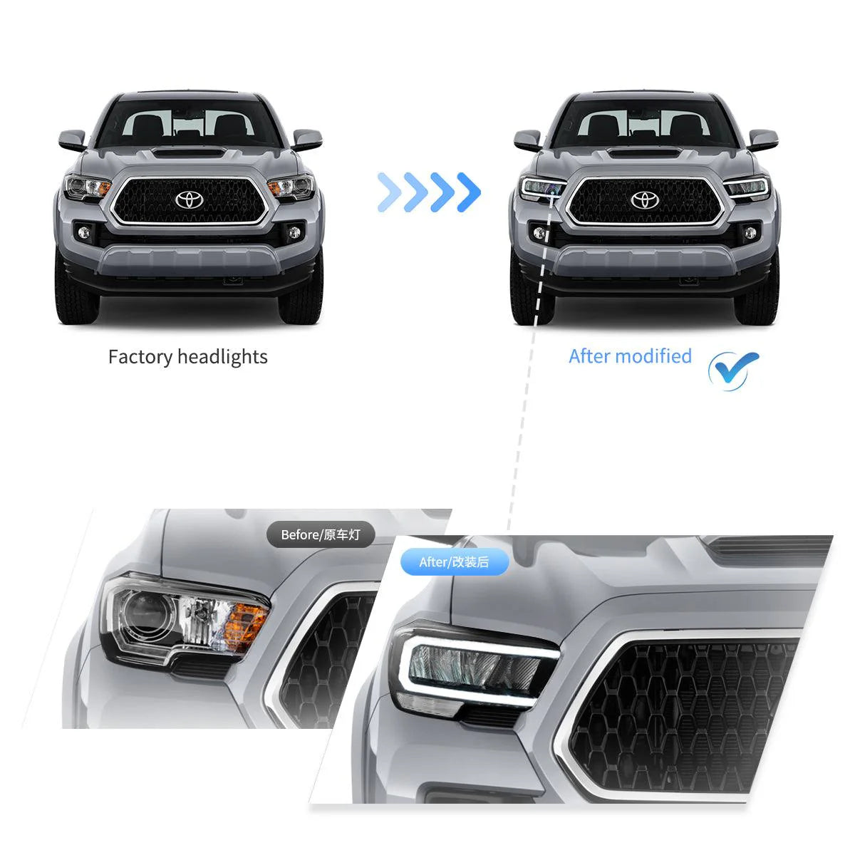 AUXBEAM HEADLIGHT ASSEMBLY REFLECTION BOWL 2016-2023 TACOMA