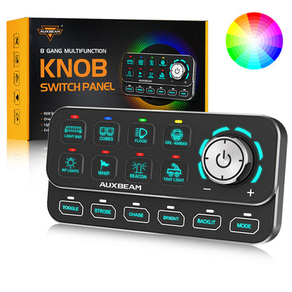 Auxbeam KS-80 KNOB RGB SWITCH PANEL ,LIGHT DIMMING, DYNAMIC CHASE